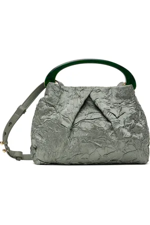 DRIES VAN NOTEN Green Small Folded Crushed Bag