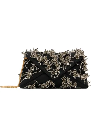 DRIES VAN NOTEN Black Embellished Envelope Bag