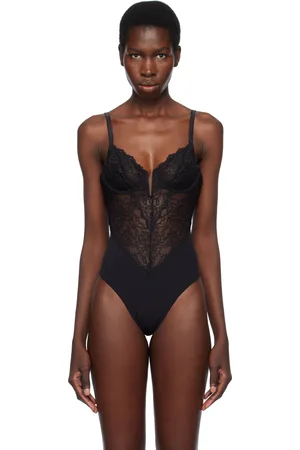 FLEUR DU MAL Black Bianca Lace Bodysuit
