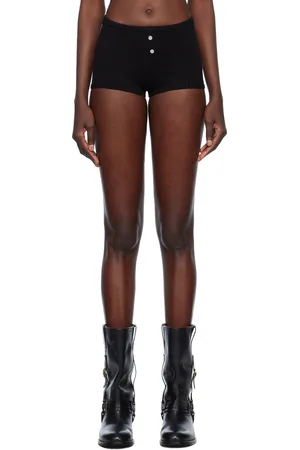 Frankies Bikinis Black Bella Hadid Edition Bradley Knit Booty Shorts