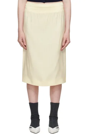 Shushu/Tong Yellow Waist Lace Midi Skirt