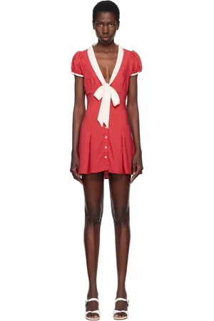 Frankies Bikinis Red Manhattan Button Up Minidress