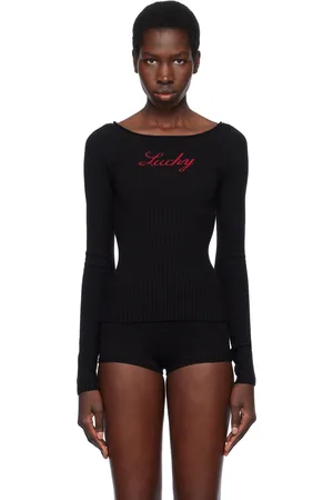 Frankies Bikinis Black Bella Hadid Edition Theo Knit Sweater
