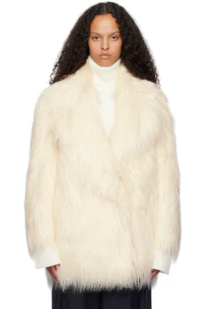 The Frankie Shop Off-White Liza Short Faux-Fur Coat