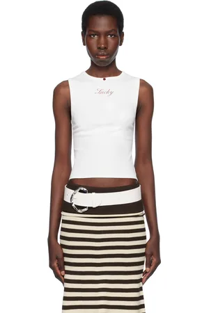 Frankies Bikinis White Bella Hadid Edition Reno Tank Top