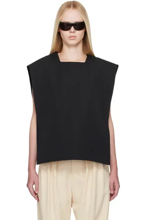 Carven Black Square Duchesse Top