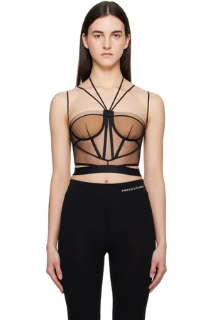 Nensi Dojaka Black & Beige Helen Tulle Corset