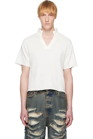 424 FAIRFAX White Jersey Thermal Polo