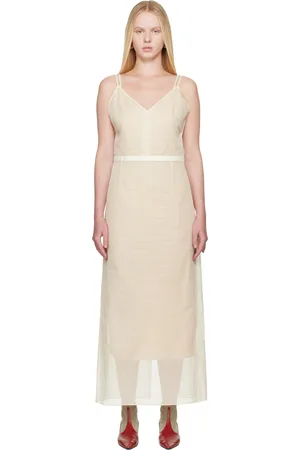 Carven Beige Open-Back Slip Maxi Dress