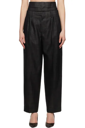 Victoria Beckham Black Double Waistband Trousers