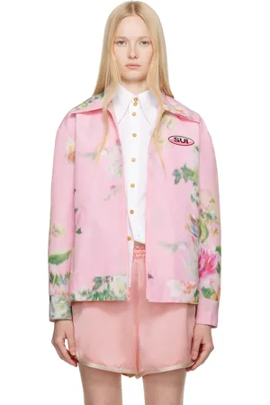 Anna Sui Pink Cabbage Rose Taffeta Jacket