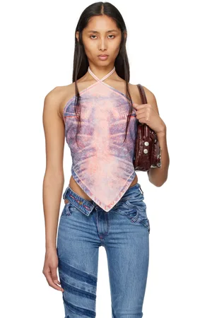 Masha Popova Pink & Blue Whisker Bandana Tank Top