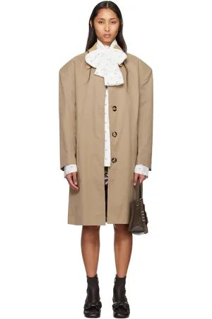MERYLL ROGGE Beige Cotton Coating Mac Coat