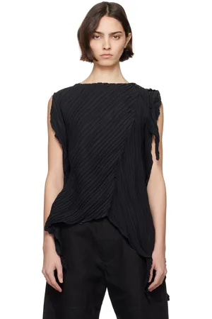 Issey Miyake Black Wrinkled & Twisted Blouse