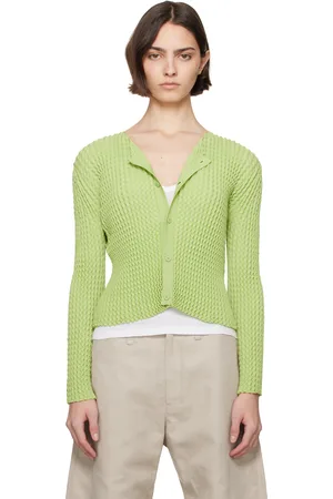 Issey Miyake Green April Spongy-56 Cardigan