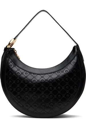 Marine Serre Black Moonogram Embossed Leather Eclips Bag