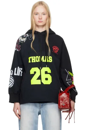 Marine Serre Black Regenerated Graphic Sweatshirts Hoodie