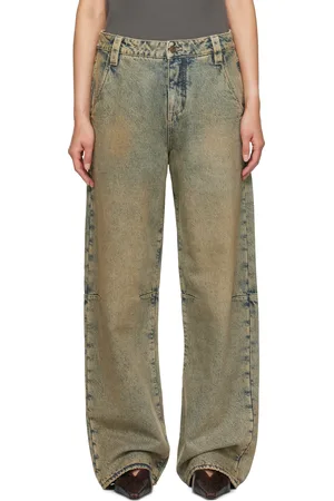 Guess Blue Flannel Lined Relaxed Jeans