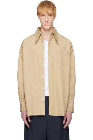 Willy chavarria Tan Point Collar Dress Shirt