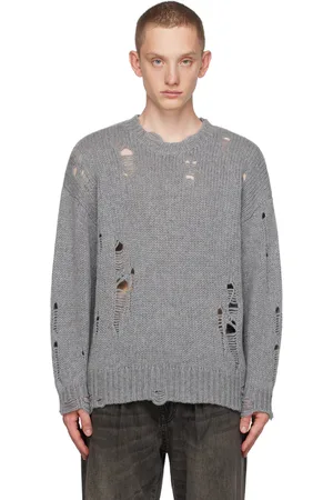 R13 Gray Distressed Sweater