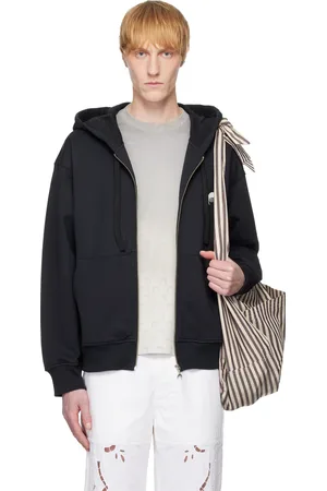 Marine Serre Black Moon Logo Fleece Zipped Hoodie