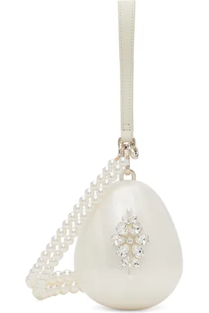 Simone Rocha Off-White Embellished Micro Pearl Egg Bag