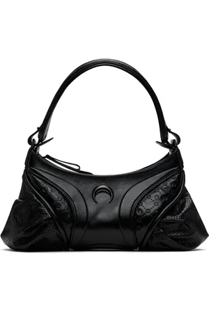 Marine Serre Black Moonogram Embossed Leather Futura Bag