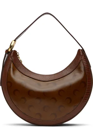 Marine Serre Brown Moon Airbrushed Leather Eclips Bag