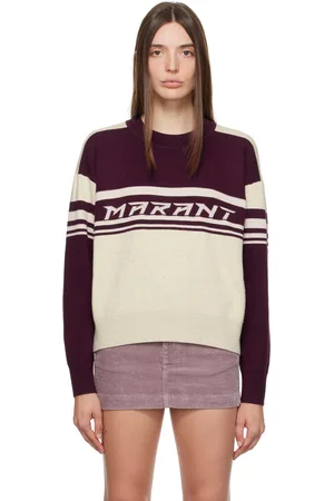 Isabel Marant Off-White & Burgundy Callie Sweater