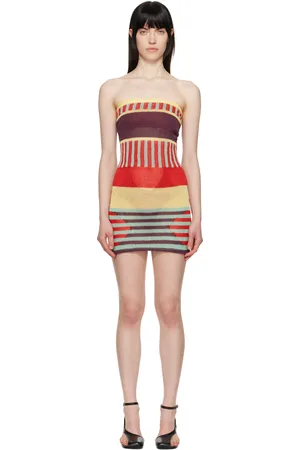 Edward Cuming Multicolor Linen Focus Knit Minidress