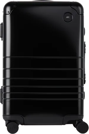 Monos Black Aluminum Carry-On Plus Suitcase