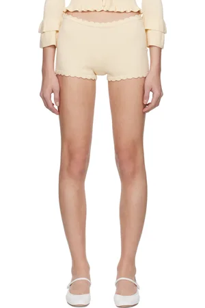 DANIELLE GUIZIO Beige Knit Scallop Shorts