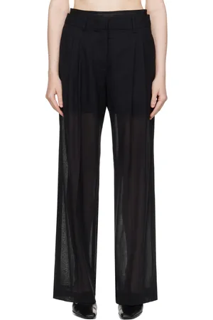 Helmut Lang Black Pleated Trousers