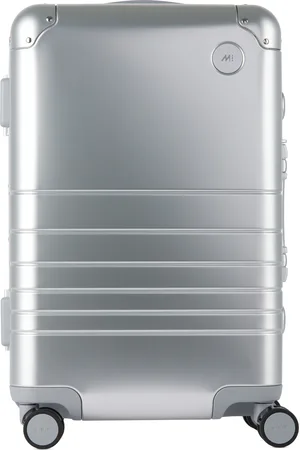 Monos Silver Aluminum Carry-On Plus Suitcase