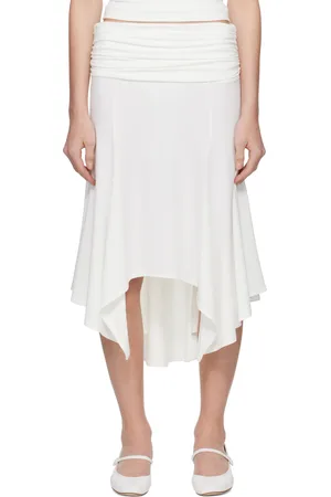 DANIELLE GUIZIO White Soffiano Midi Skirt
