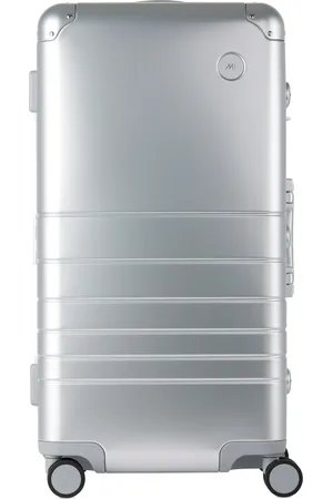 Monos Silver Aluminum Trunk Suitcase