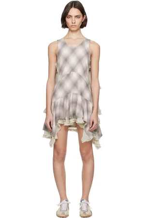 Collina Strada Purple & Off-White Phlox Minidress