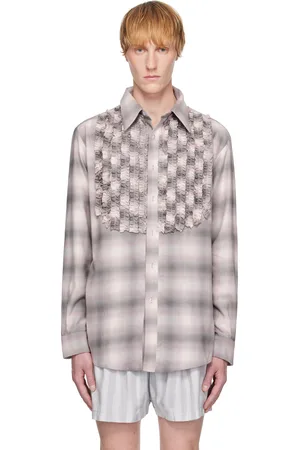 Collina Strada Purple Tuxedo Button Up Shirt