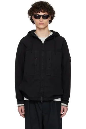 Stone Island Black Supima Cotton Twill Stretch-TC Jacket