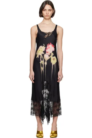 Collina Strada Black Anemone Midi Dress