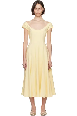 DANIELLE GUIZIO Yellow Leila Midi Dress