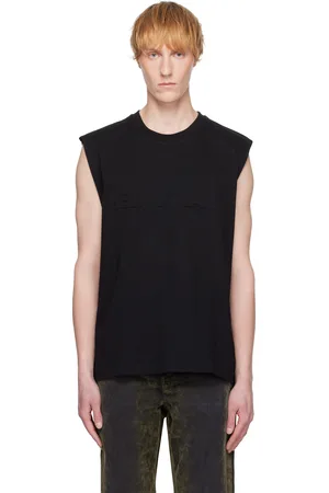 Helmut Lang Black Embossed Logo Tank Top