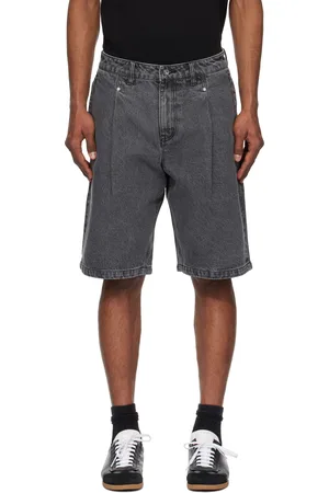 DIME Black Pleated Denim Shorts