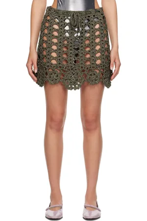 Ganni Black & Gold Bead Miniskirt