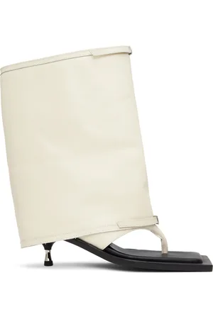 FIDAN NOVRUZOVA Off-White Kaia Stiletto Cropped Trouser Heeled Sandals