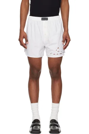 Marine Serre White Regenerated Household Linen Shorts