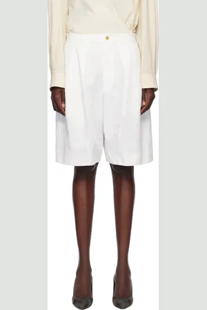 Comme des Garçons White Polyester Twill Shorts