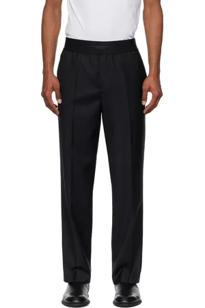 Helmut Lang Black Tapered Wool Trousers