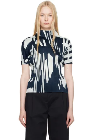 PLEATS PLEASE ISSEY MIYAKE Blue Refraction Top