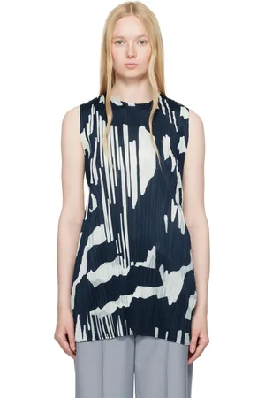 PLEATS PLEASE ISSEY MIYAKE Blue Refraction Top